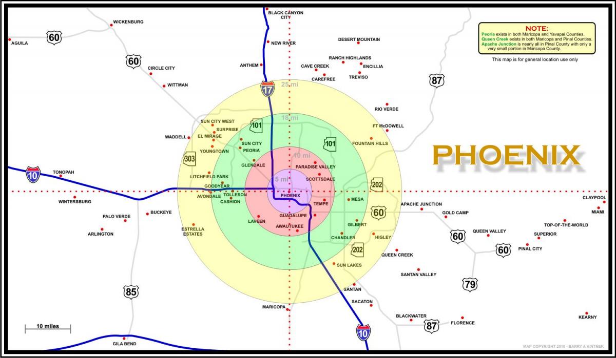 מפה של אזור פיניקס