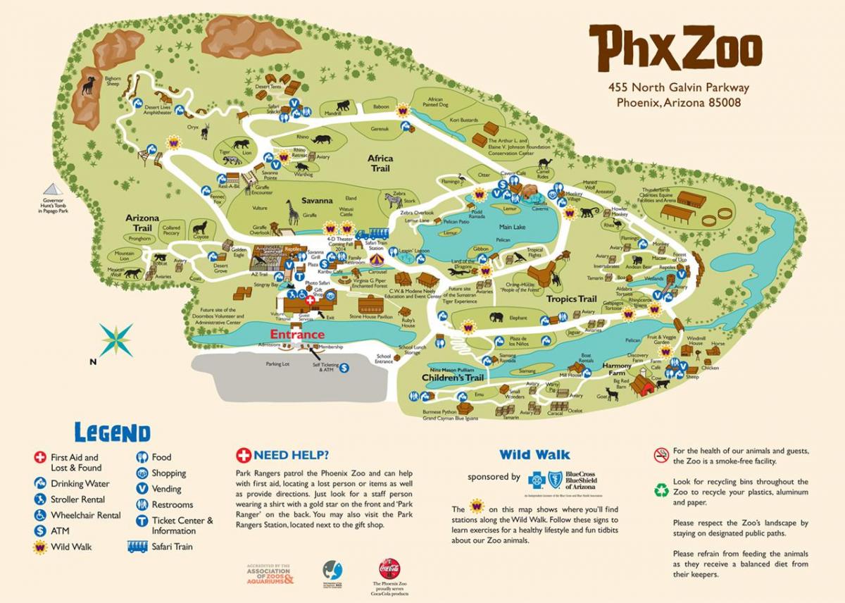 מפת גן החיות של פיניקס.