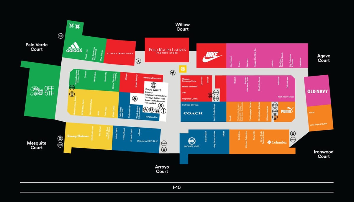 פיניקס premium outlet מפה